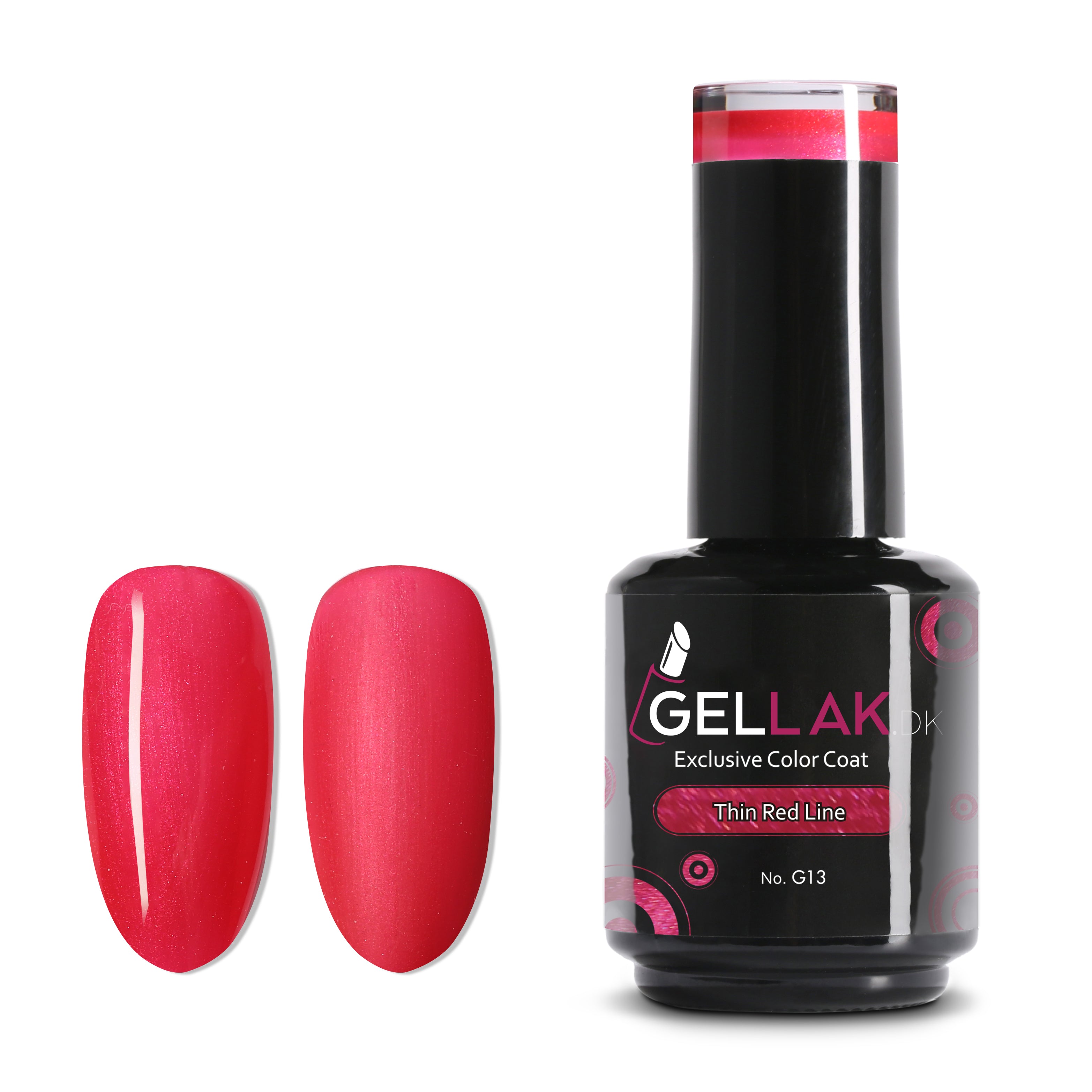 Gel Neglelak Rød Shimmer   15 Ml   Thin Red Line No  G13   Gellak Dk