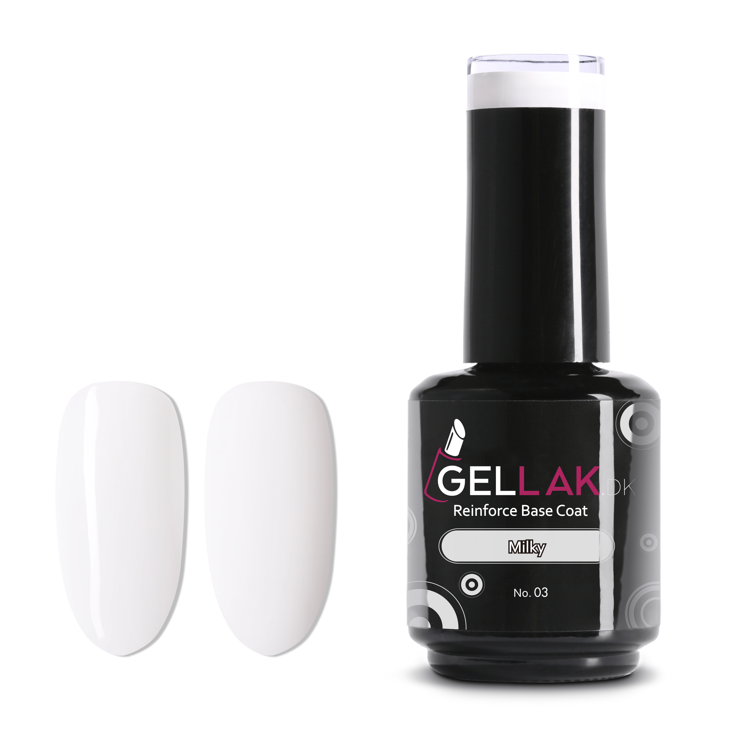 Reinforce Base Coat Hvid   15 Ml   Milky No  3   Gellak Dk