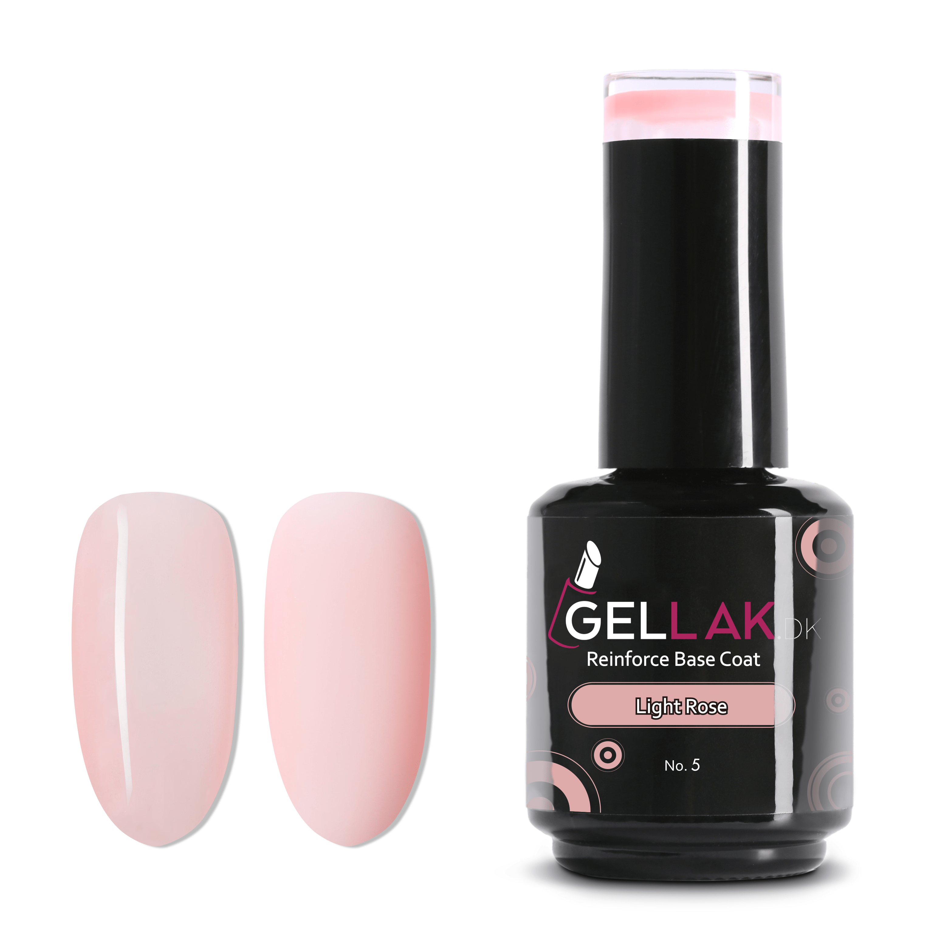 Reinforce Base Coat Lyserød   15 Ml   Light Rose No  5   Gellak Dk