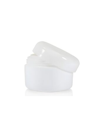 Plast Bøtte Til Creme 15 Ml Med Låg   Hvid  Hård Pp Plast  Indvendigt Dæklåg  Diameter 43 Mm  Højde 33 Mm   Hedenhus