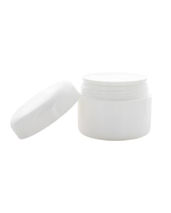 Plastbøtte Til Cremer 30 Ml Hvid  Hård Pp Plast  Klar Dæklåg   Hedenhus   Giftfri  Lugtfri  Genanvendelig  ø50xh42 Mm