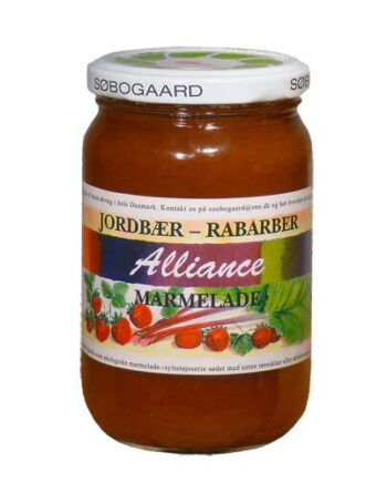 Jordbær Rabarber Marmelade øko    400 Gram