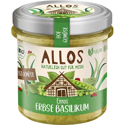 Smørepålæg ærter Basilikum øko 135 Gram