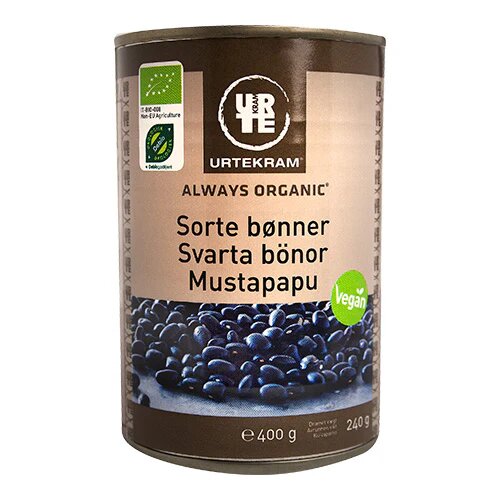 Sorte Bønner Dåse økologiske   400 Gram