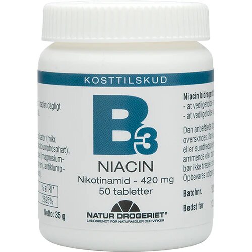 Niacin  Nikotinamid  420 Mg   50 Tabletter