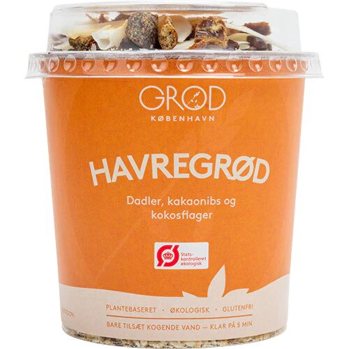 Grød Havregrød M Dadler  Kakaonibs   Kokosflager ø