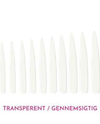 Klare Negletipper Lange Stiletto   10 Stk