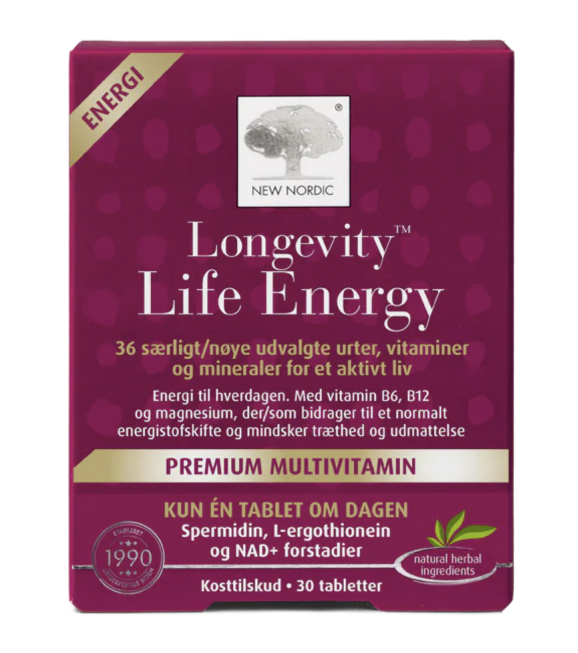 New Nordic Longevity Life Energy 30 Tabl