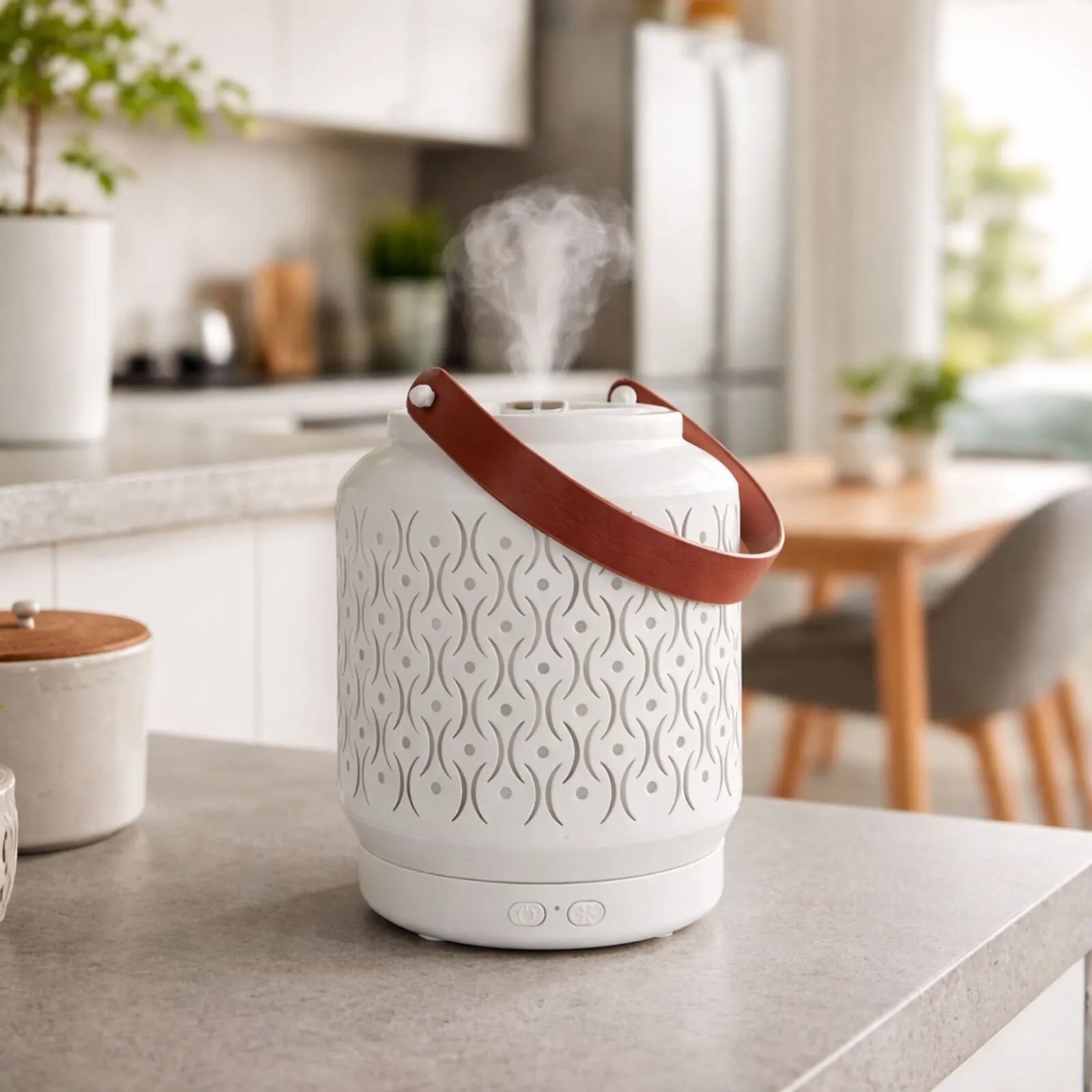 Ultrasonisk Diffuser Med Integreret Batteri 160 Ml Led Lys Lanterneform Metal   Hedenhus Madrid   Trådløs  Dekorativ  Kolddiffusion