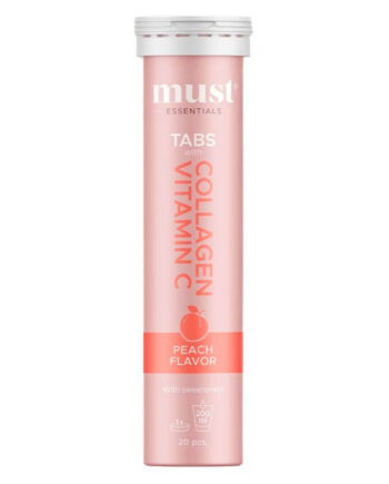 Must Essentials Collagen   Vitamin C Tabs   Peach 20 Stk