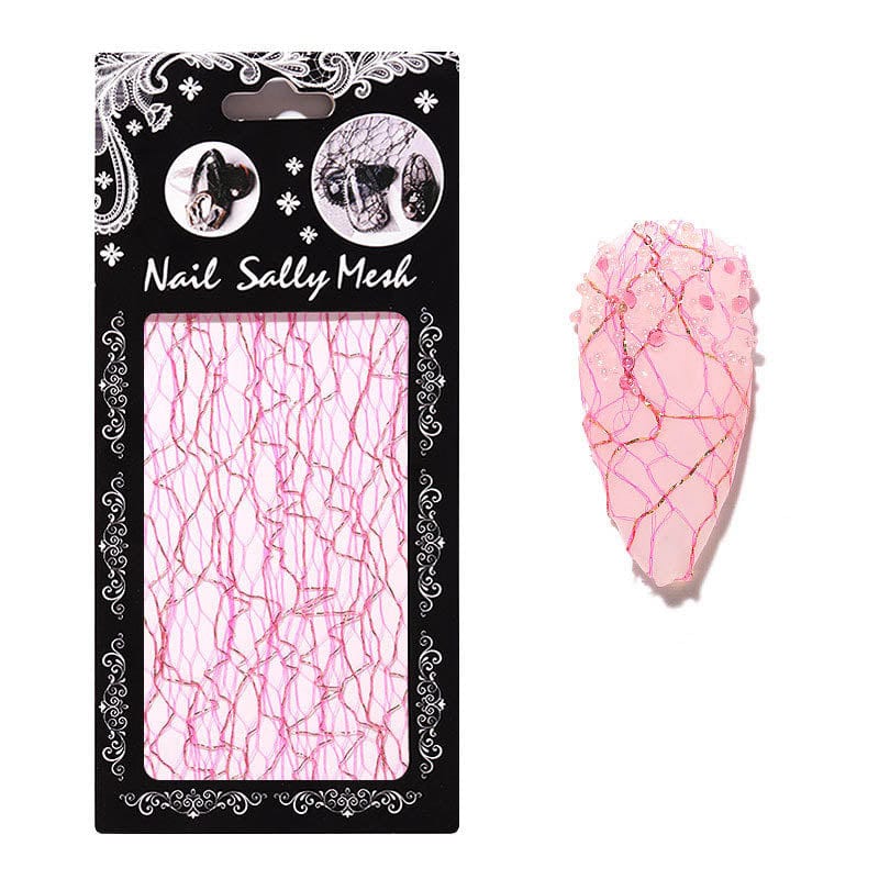 Nail Art   Mesh I Pink Guld