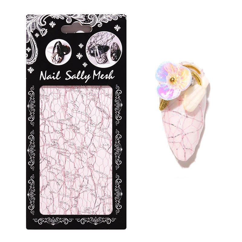 Nail Art   Mesh I Pink Sølv