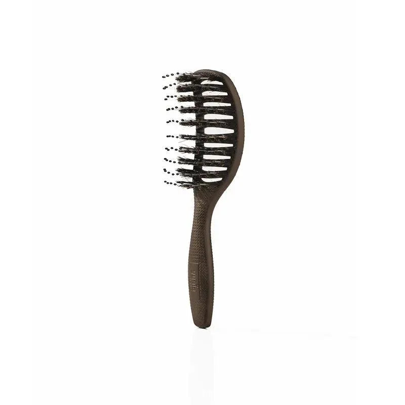 Mini Curvy Brush   Hårbørste Med Vildsvinehår   Soft Espresso