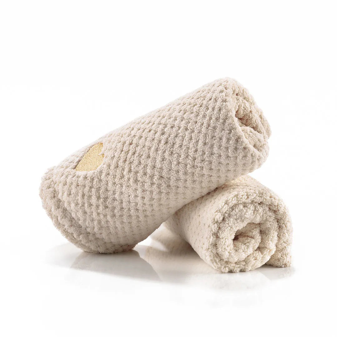 Mikrofiber Håndklæde Til Hår   Sand 2 Stk   Spar 15