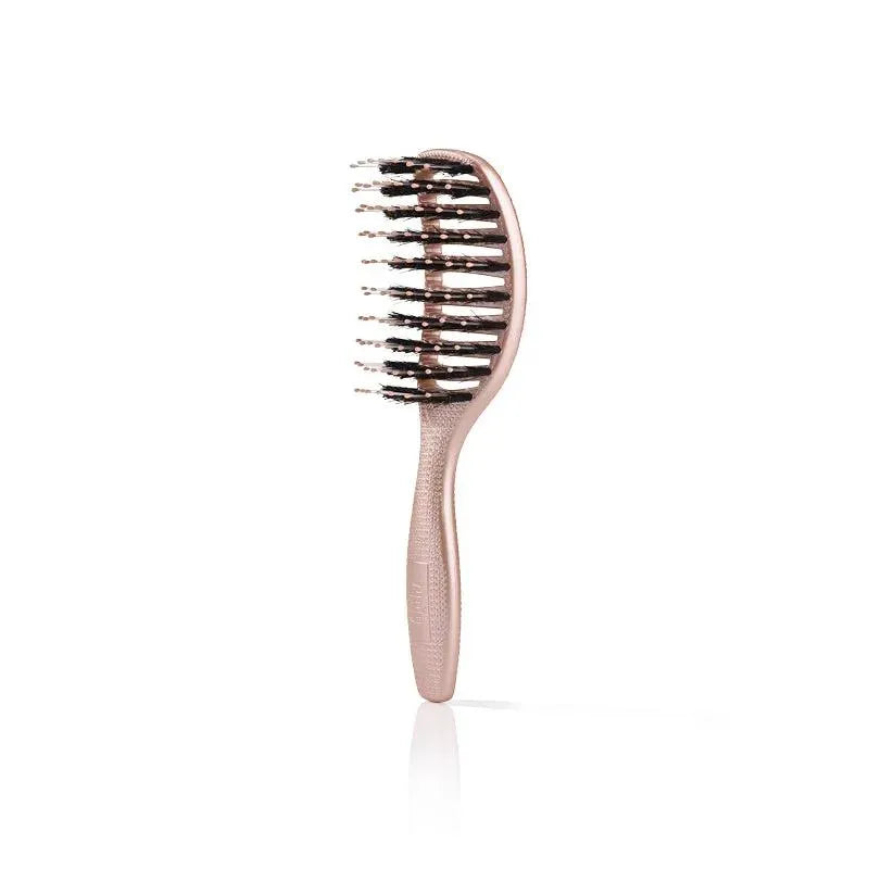 Mini Curvy Brush   Hårbørste Med Vildsvinehår   Shiny Rose