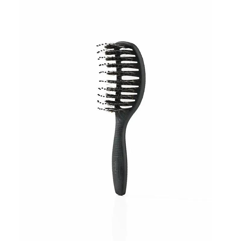 Mini Curvy Brush   Hårbørste Med Vildsvinehår   Soft Black