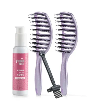 Ultimative Detangler Sæt   2 Stk Lavender  Gratis Hårserum Og Cleaning Brush