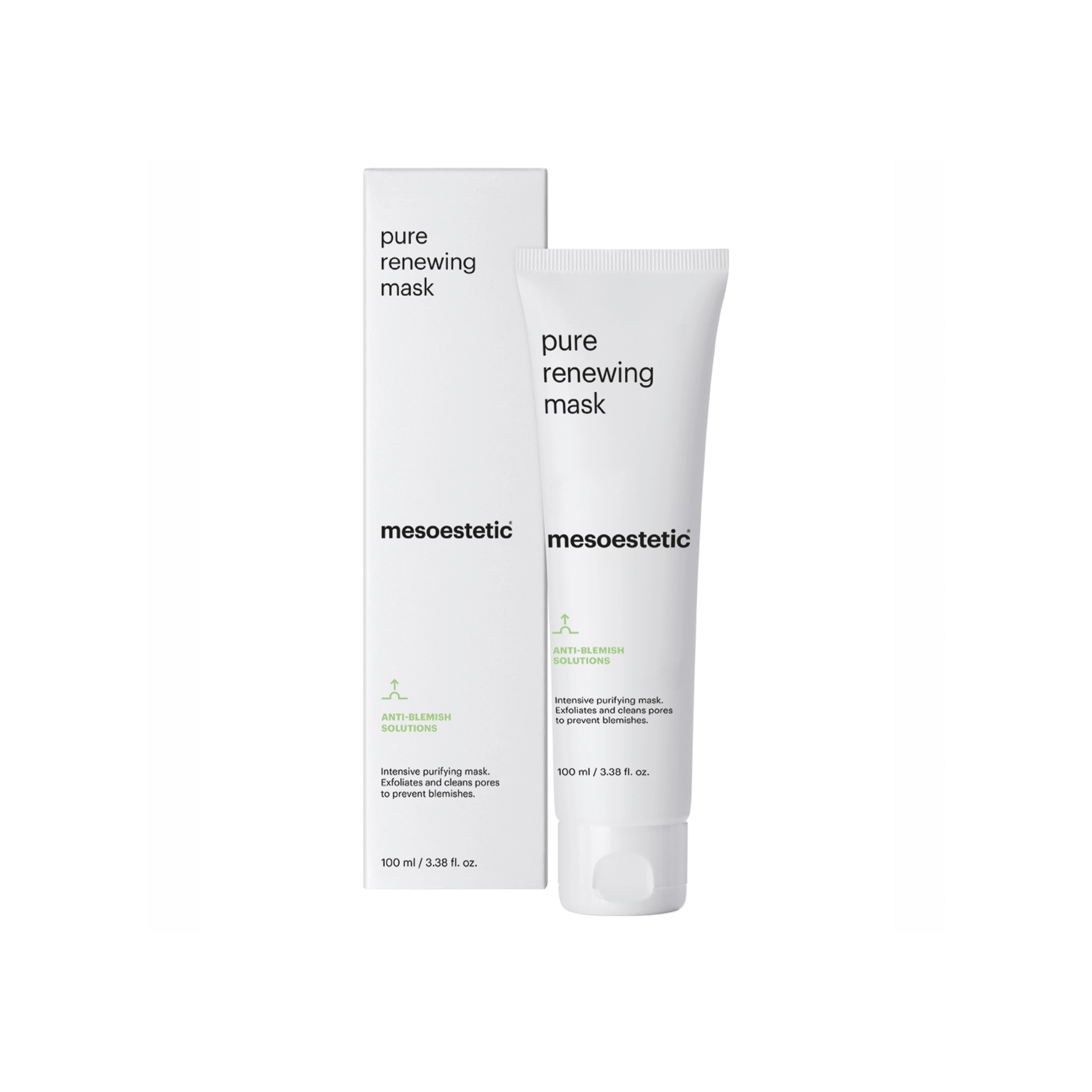 Mesoestetic Pure Renewing Mask Rensende Ansigtsmaske Ansigtsrens Med Mikrokorn Velegnet Til Uren Hud Og Akne 100 Ml Effektiv Akne Behandling