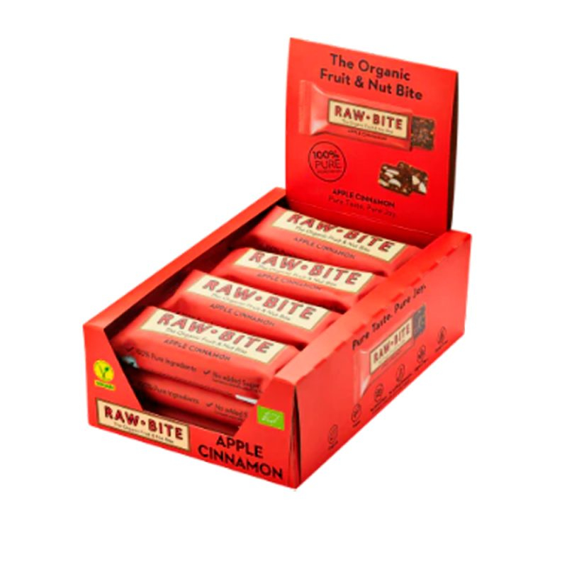 Rawbite Apple Cinnamon ø  Bull  50g  Køb 12 Stk  Spar 10