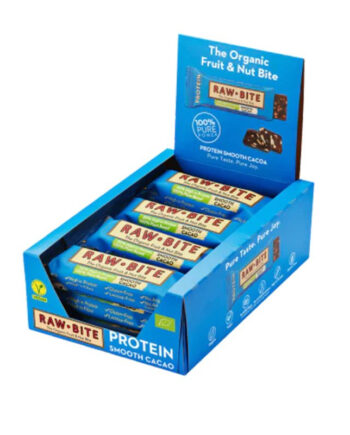 Rawbite Protein Smooth Cacao ø 50 G  Køb 12 Stk  Spar 10
