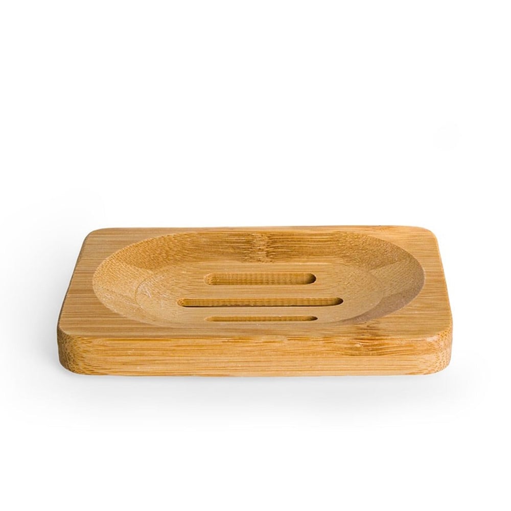Sæbeholder I Bambus Rektangel Med Drænhuller 12x9x1 8 Cm   Hedenhus   Naturlig Bambus  Stilrent Pladsbesparende Design