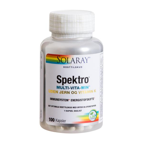 Spektro Multivitamin U  Jern Og K 100 Kaps  Udløb 11 25